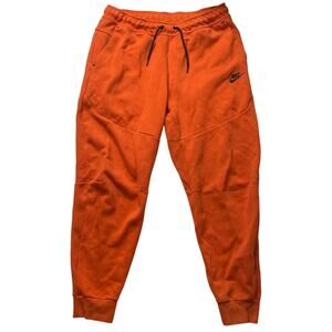 Nike Tech Fleece Orange Jogger Pants Size Large Men's Athleisure Stretch Comfy